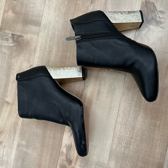 Black Booties with Gold Heel - Picture 8 of 8